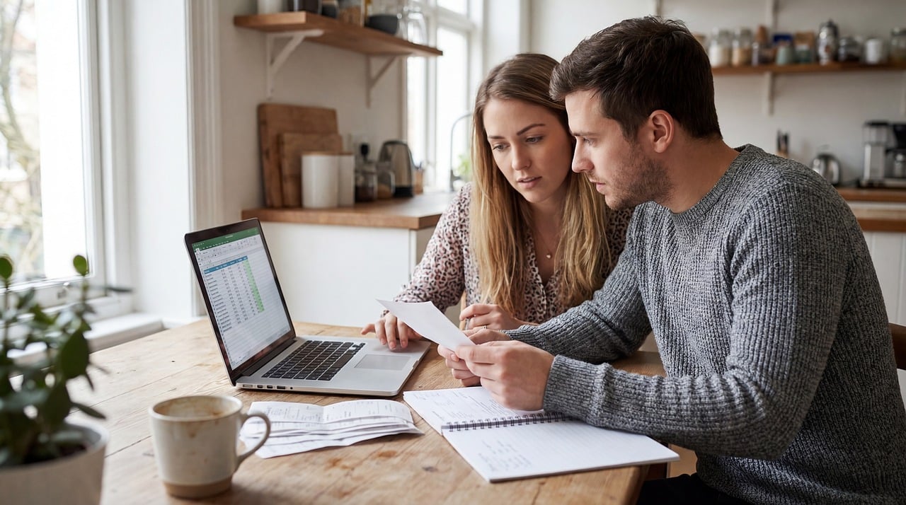 Couple discussing budget